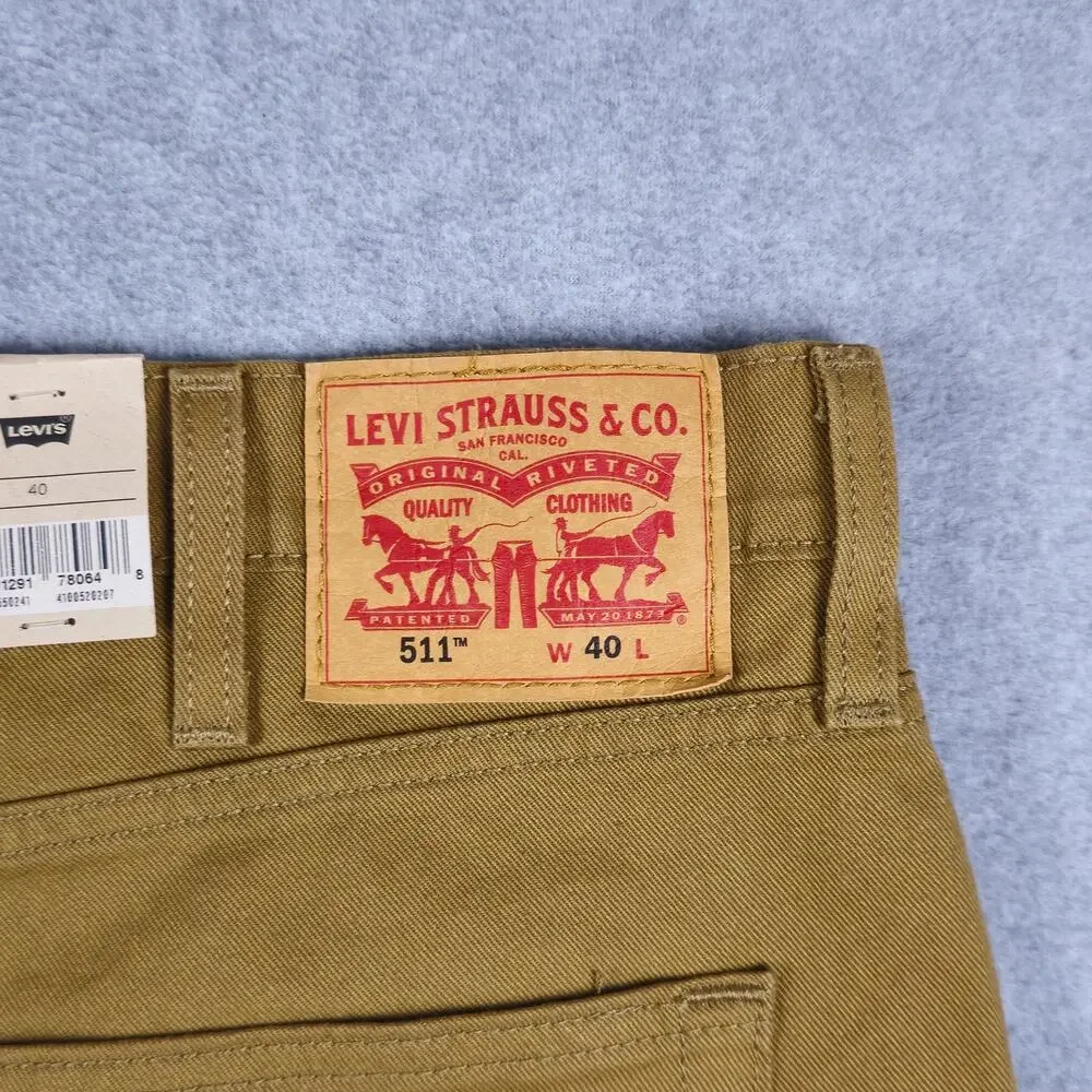 NWT Levi's 511 Mens Size 40 Tan Cut Off Slim Shorts